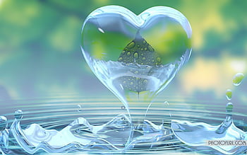heart in water wallpaper