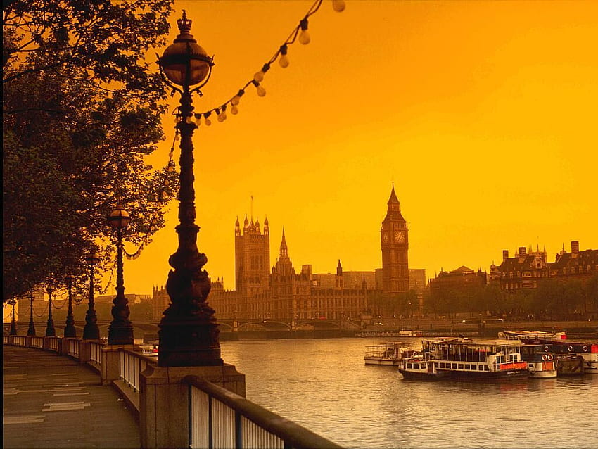 템스 강 런던, 런던 가을 HD 월페이퍼