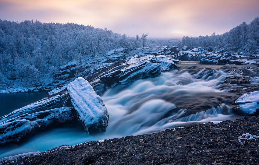 Orman, Nehir, İsveç, İsveç, The - Ice Manzarası - & Arka Plan, İsveç Manzarası HD duvar kağıdı