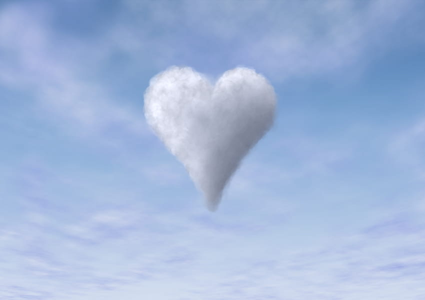 Sky, Clouds, Love, Heart, Ease, Porous HD wallpaper
