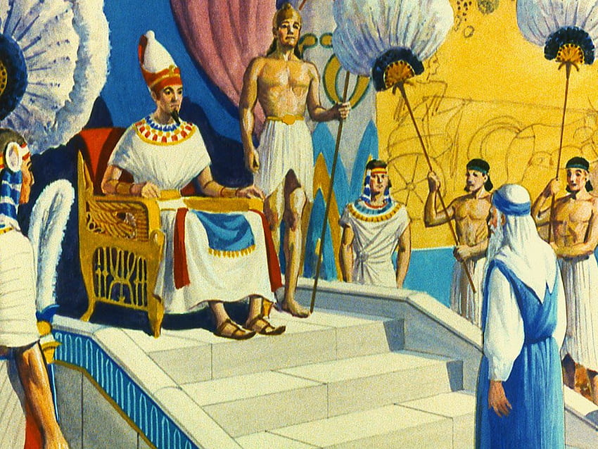 Biblia: Bóg otwiera drogę morską Mojżeszowi, egipskiemu faraonowi Tapeta HD