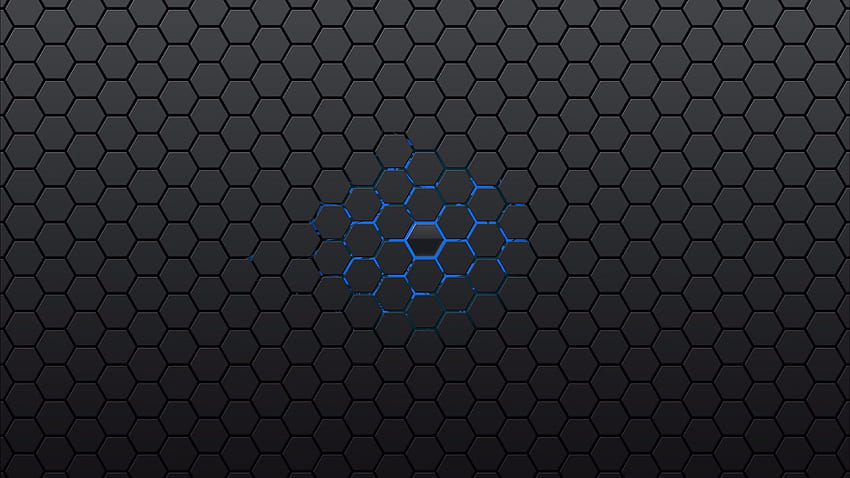 през 2020 г. Шестоъгълник, пчелна пита, абстрактно, синьо сиво черно абстрактно HD тапет