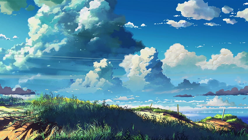 Anime anime Makoto Shinkai. Phong cảnh, Tạo cảnh quan, Anime, 1360X768 papel de parede HD
