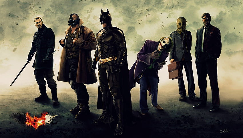 Batman, DC Comics, The Joker, Batman Begins, Two Face, Bane, Batman The Dark Knight, Batman The Dark Knight Rises, Fan Art, Harvey Dent, Villians HD wallpaper