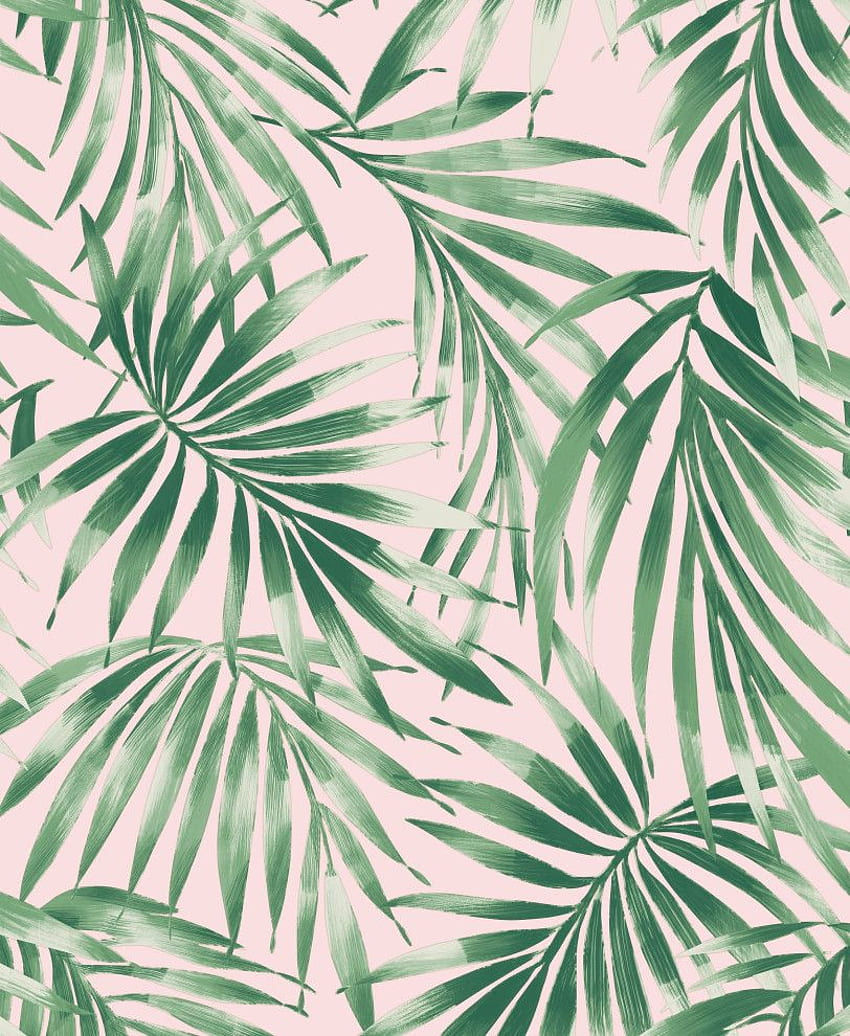 Elegant Leaves - Tropical - - by Graham & Brown, Pink Tropical Leaves HD電話の壁紙