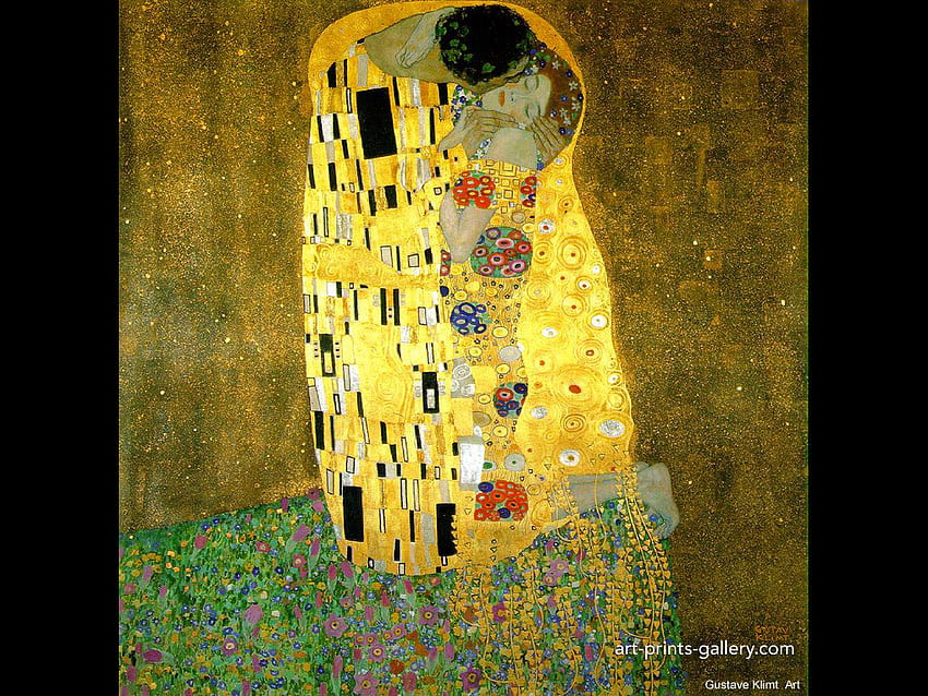 Ciuman, emas, ciuman, klimt, lukisan Wallpaper HD