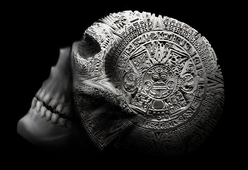 Aztec Skull, Aztec Art HD wallpaper