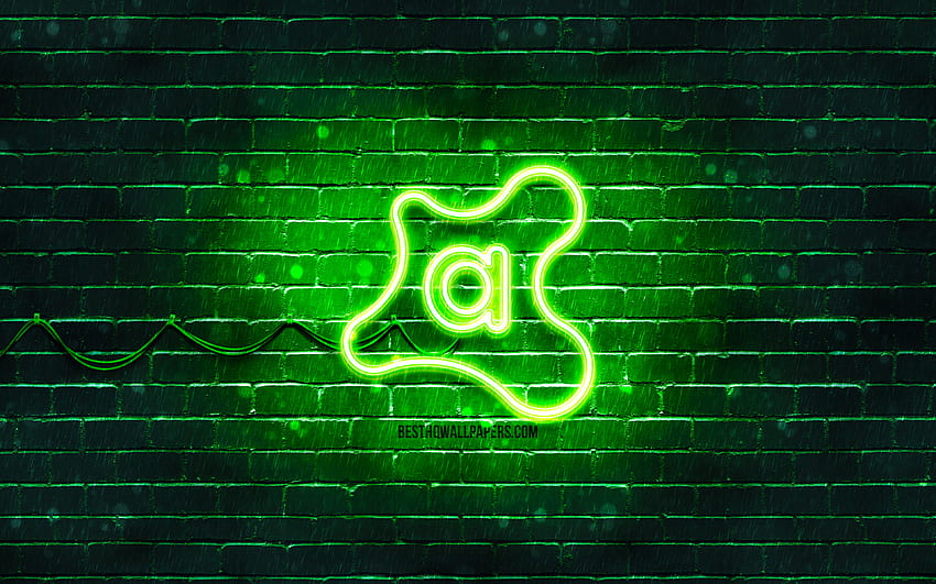 アバストの緑色のロゴ, , 緑色のブリックウォール, アバストのロゴ, ウイルス対策ソフトウェア, アバストのネオンのロゴ, アバスト 高画質の壁紙