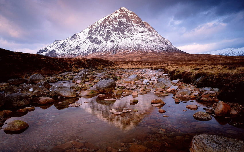 beautiful stream in a mountain plateau, reflection, plateau, rocks, stream, mountain HD wallpaper