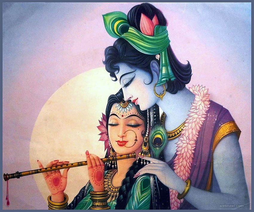Beautiful Radha Krishna Paintings from top Indian artists HD wallpaper |  Pxfuel