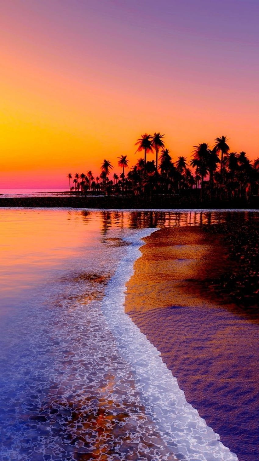 Lewis Kidd auf Sperrschirmen. Sonnenuntergänge Hawaii, schöne Strände, Landschaft, tropischer Insel-Sonnenuntergang HD-Handy-Hintergrundbild