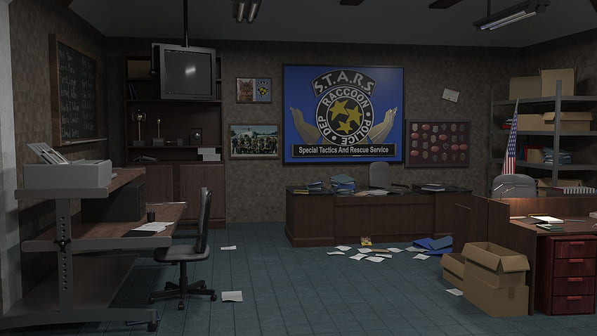 SAMUEL LAFRANCE - STARS office from Resident evil 2 & 3 HD wallpaper