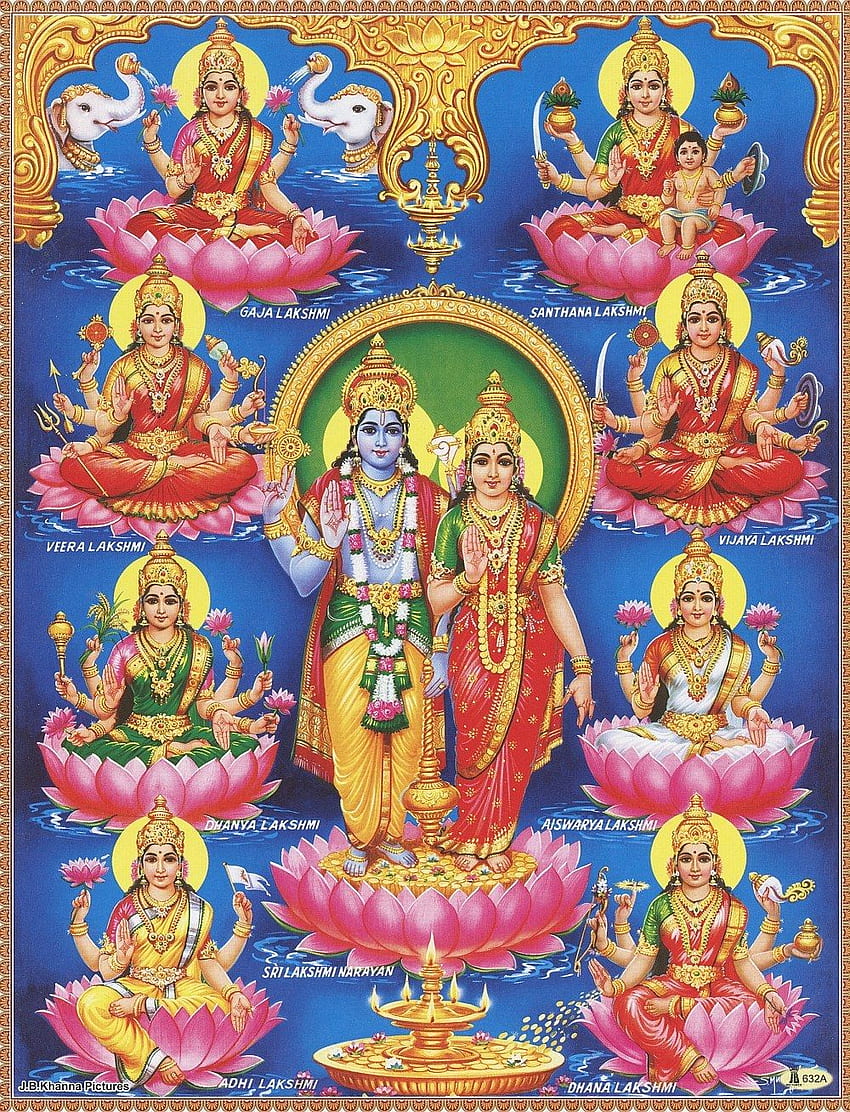 ASHTA LAKSHMI - 8 FORMAS DE LA DIOSA LAKSHMI. diosa lakshmi, diosa, lakshmi fondo de pantalla del teléfono