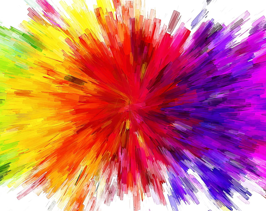 Color Burst Painting, czerwony i wielobarwny abstrakcyjny Tapeta HD