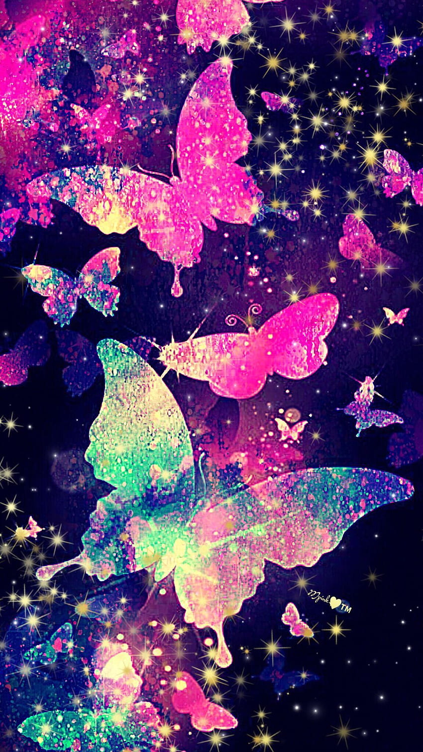 Purple Glitter Butterfly Mock Up, Pink Glitter Butterfly HD phone wallpaper