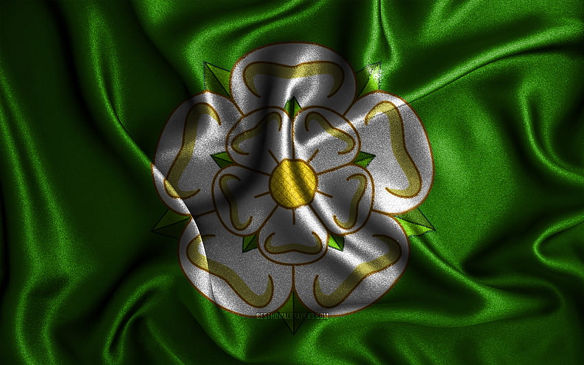 Drapeau du North Yorkshire, drapeaux ondulés en soie, comtés anglais, drapeau du North Yorkshire, jour du North Yorkshire, drapeaux en tissu, art 3D, North Yorkshire, Europe, comtés d'Angleterre, drapeau 3D du North Yorkshire, Angleterre Fond d'écran HD