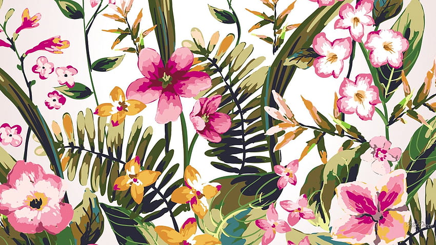 Watercolor Garden Background . iPad watercolor, Spring , Flower, Tropical Floral HD wallpaper