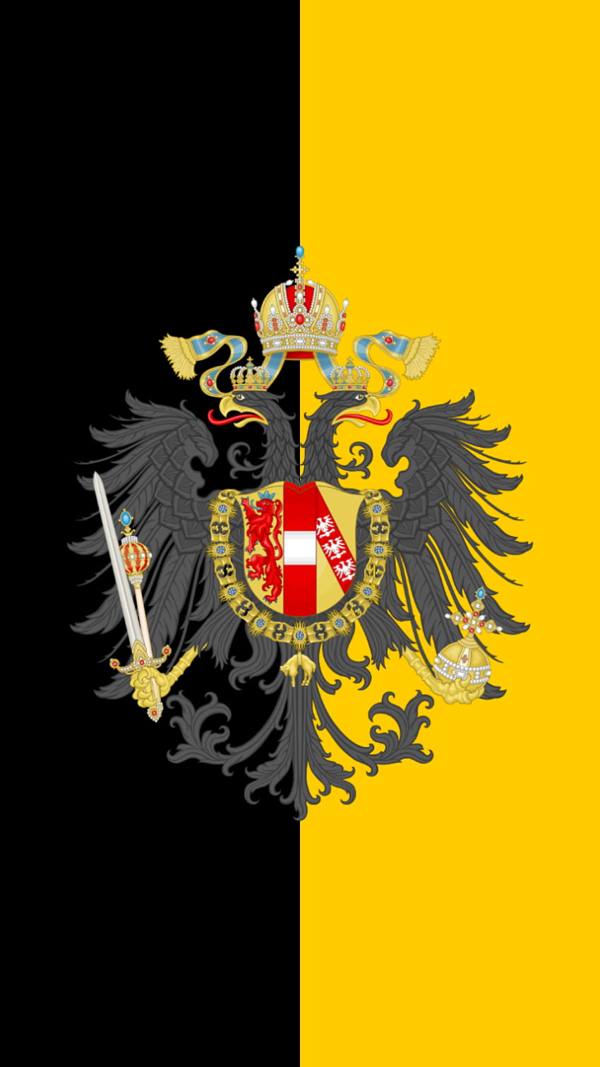 Prusy flaga clipart Austria Węgry-Święte Cesarstwo Rzymskie alternatywne Tapeta na telefon HD