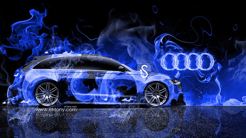 Audi A6 Avant Quattro Fire Abstract Car 2014 엘 토니, 아우디 콰트로 로고 HD 월페이퍼