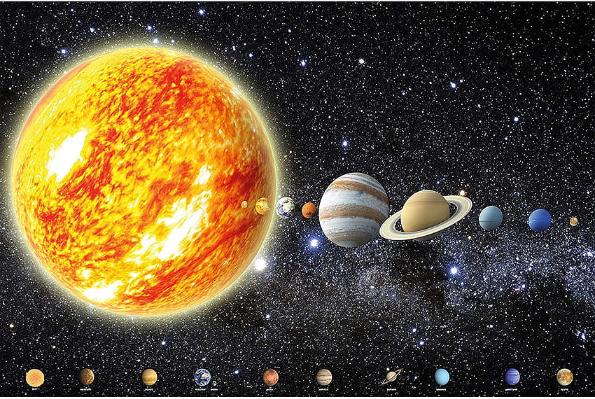 GREAT ART Asilo Nido – Sistema Solare – Decorazione Pianeti Galassia Cosmo Spazio Universo Cielo Stelle Terra Decorazione Murale (82..1in - cm): Miglioramento della casa, Sistema Solare della Via Lattea Sfondo HD