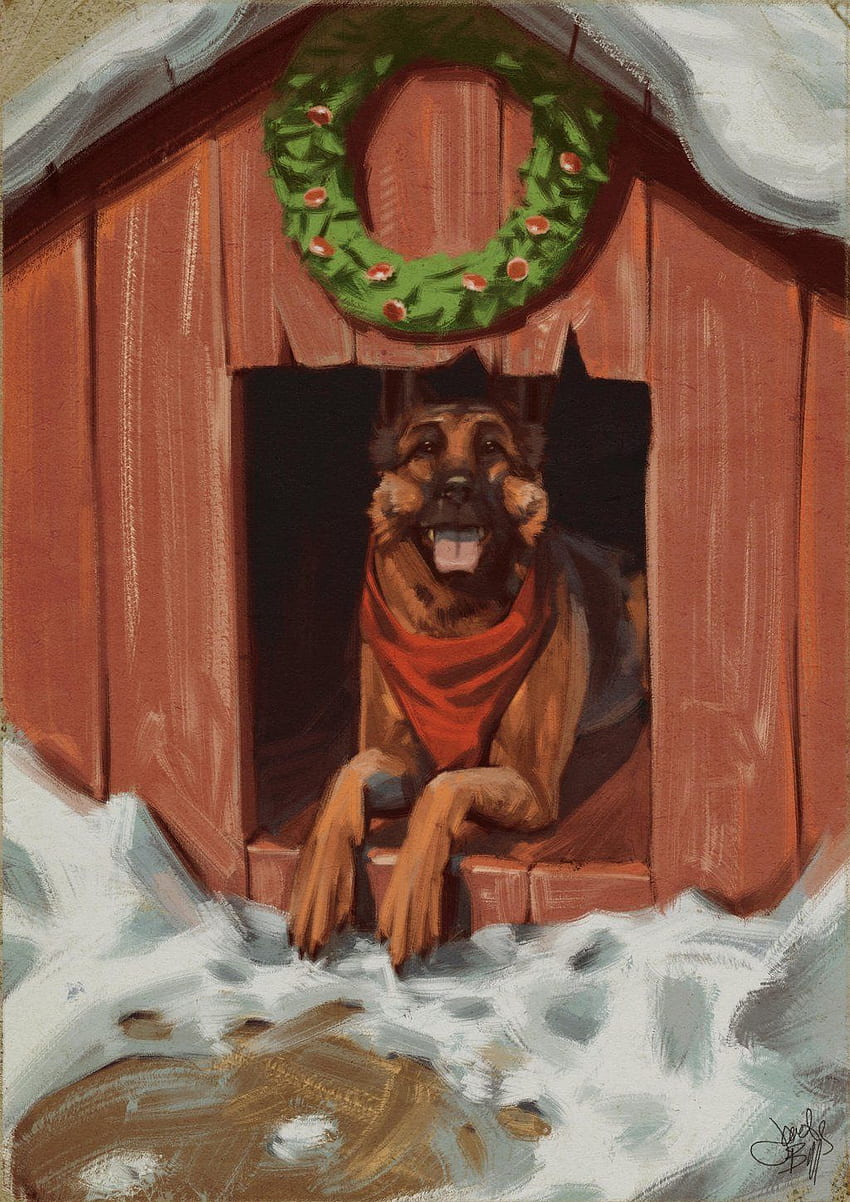 Seasons greetings from Dogmeat, Dog Meat Fallout 4 HD phone wallpaper