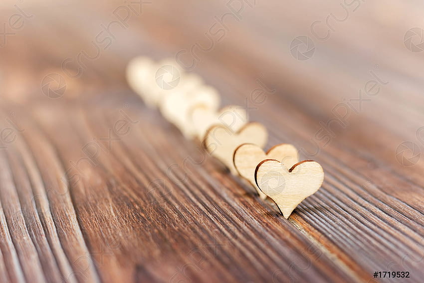 Wooden hearts forming a side border on a rustic wood - stock . Crushpixel HD wallpaper