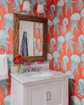 Acquario Wallpaper  Fornasetti Senza Tempo  Cole  Son  Decoración de  aseo Ideas de decoración de baños Ideas de decoración de baño