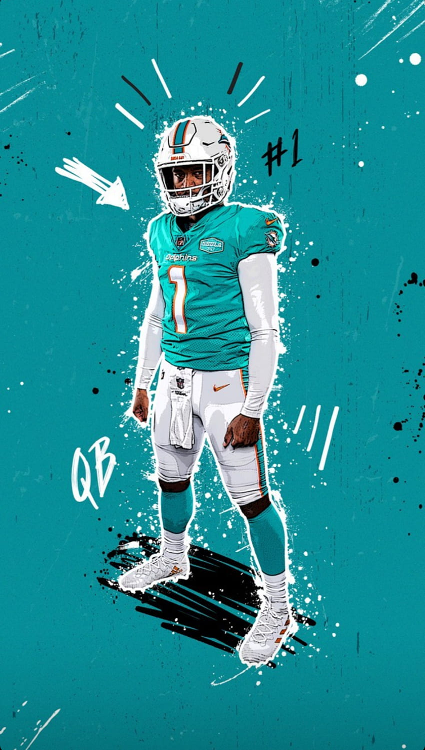 Download Tua Tagovailoa focusing on the play in a Miami Dolphins game  Wallpaper  Wallpaperscom