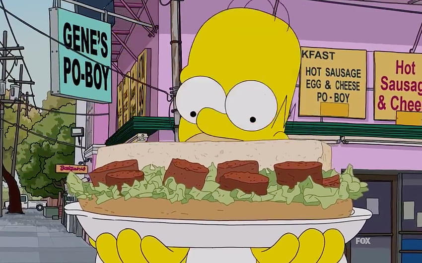 Guia de Homer Simpson para os restaurantes mais icônicos de Nova Orleans, Homer Simpson Food papel de parede HD