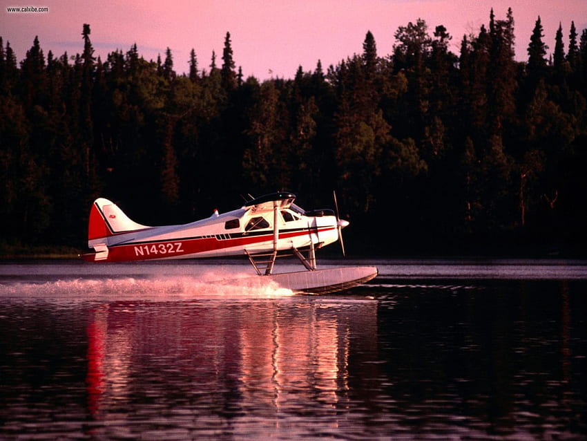 Taking Off from Lake Hood, Alaska, lakes, alaska, nature, airplane HD wallpaper