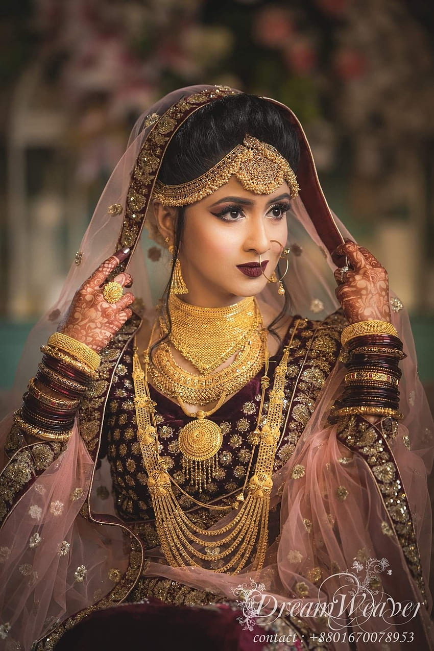 방글라데시 신부의 Tonima. 인도 신부 , 인도 신부 의상, 인도 신부 패션 HD 전화 배경 화면