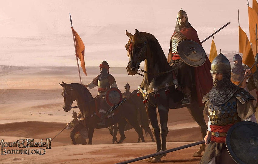 The game, Desert, Horse, Warrior, Soldiers, Art, Mount & Blade, The middle ages, Bannerlord, Mount & Blade 2: Bannerlord for , section игры HD wallpaper