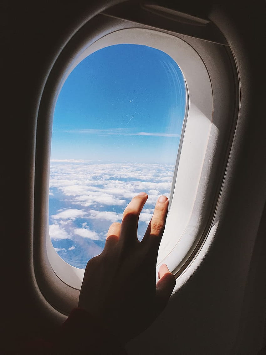 left human hand near plane window, person, trà vinh, Airplane Window HD  phone wallpaper | Pxfuel