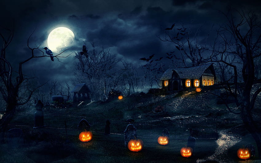 Scary Halloween Background & Collection 2014, Spooky Theme HD wallpaper