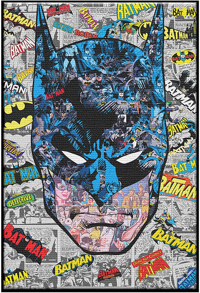 Silver Buffalo Batman Comic Collage Canvas Wall Art, 13 Inch By 19 Inch, Multicolor: Posters & Prints, Batman Collage HD phone wallpaper