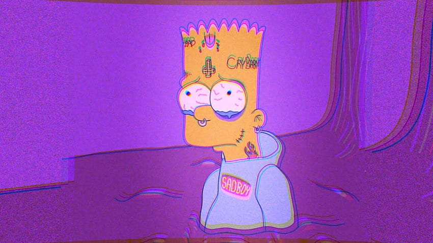 Sad Simpsons, Bart XXXtentacion HD wallpaper
