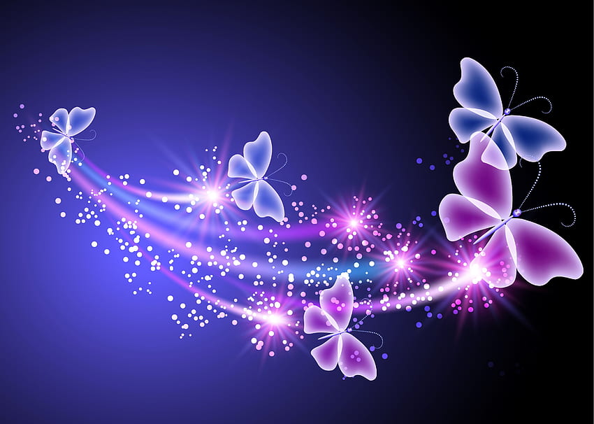 неон, пеперуди, абстрактно, синьо, розово, блясък, блясък, неонова пеперуда HD тапет