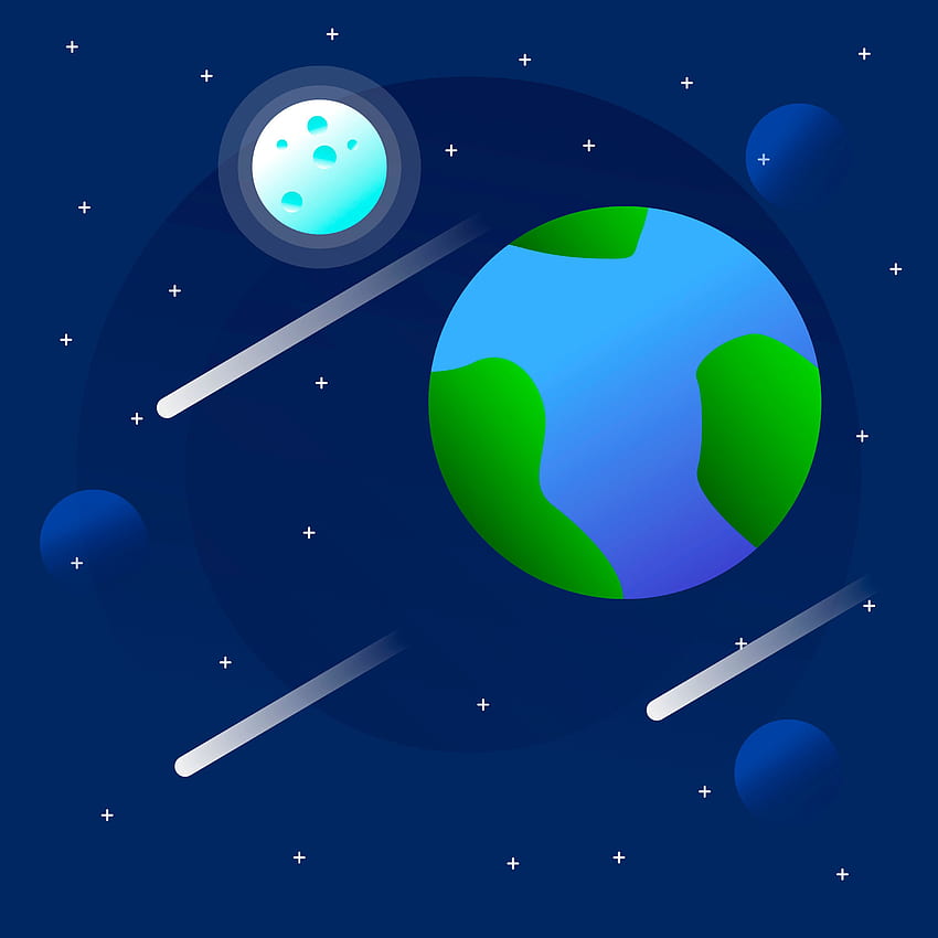 of the planet earth and some stars 621616 Vector Art at Vecteezy, Space Vector HD phone wallpaper