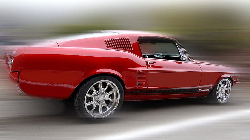 Mustang, ford, fastback, red HD wallpaper