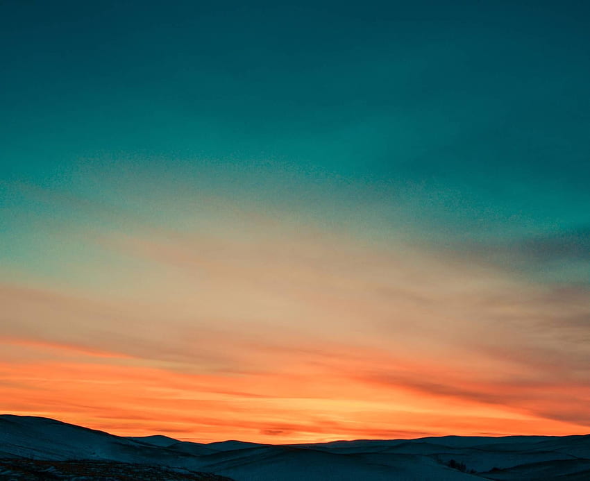 Türkis und orange Sonnenuntergang. Space & Skies Wandmalereien und - Little Sticker Boy HD-Hintergrundbild