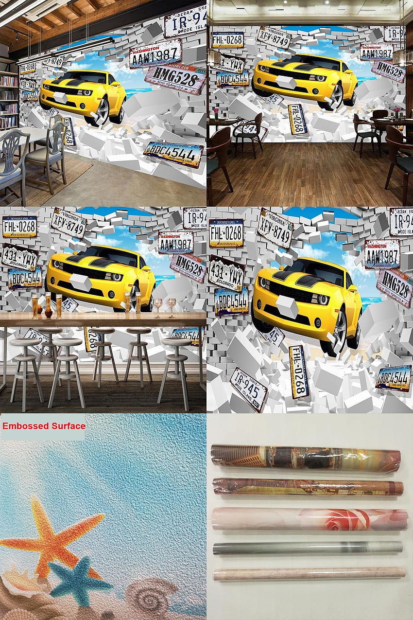 [Visit to Buy] Custom Mural Large Wall Painting 3D Personalized License Plate HD phone wallpaper