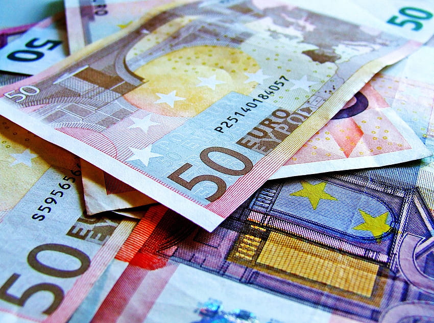Pile of 50 Euro Banknotes · Stock, Euro Money HD wallpaper