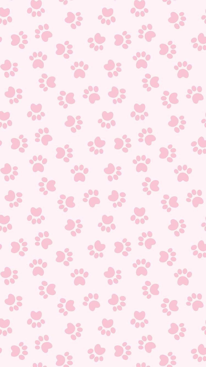 iPhone и Android: розов отпечатък от лапа, розово куче HD тапет за телефон