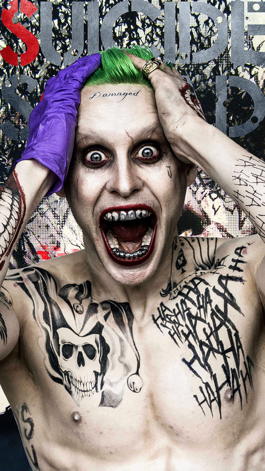 363862 Suicide Squad Joker Damaged Forehead Tattoo Art Wall Print Poster AU  | eBay
