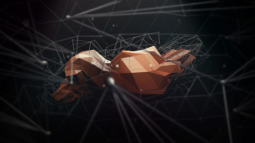 Abstract Render Artwork Digital Art Low Poly Wireframe, Low Poly Abstract HD-Hintergrundbild
