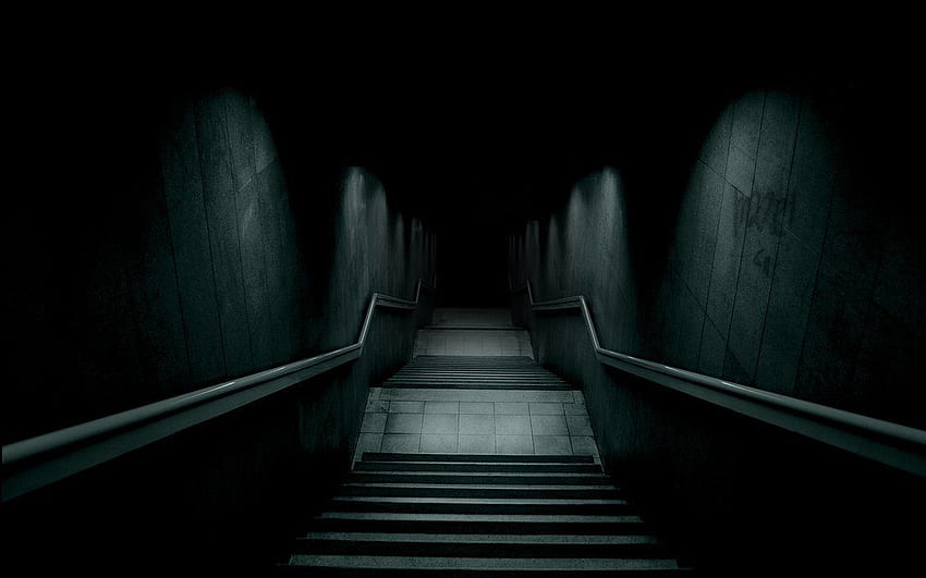 Panoramiczny ciemny korytarz, czarny długi Tapeta HD