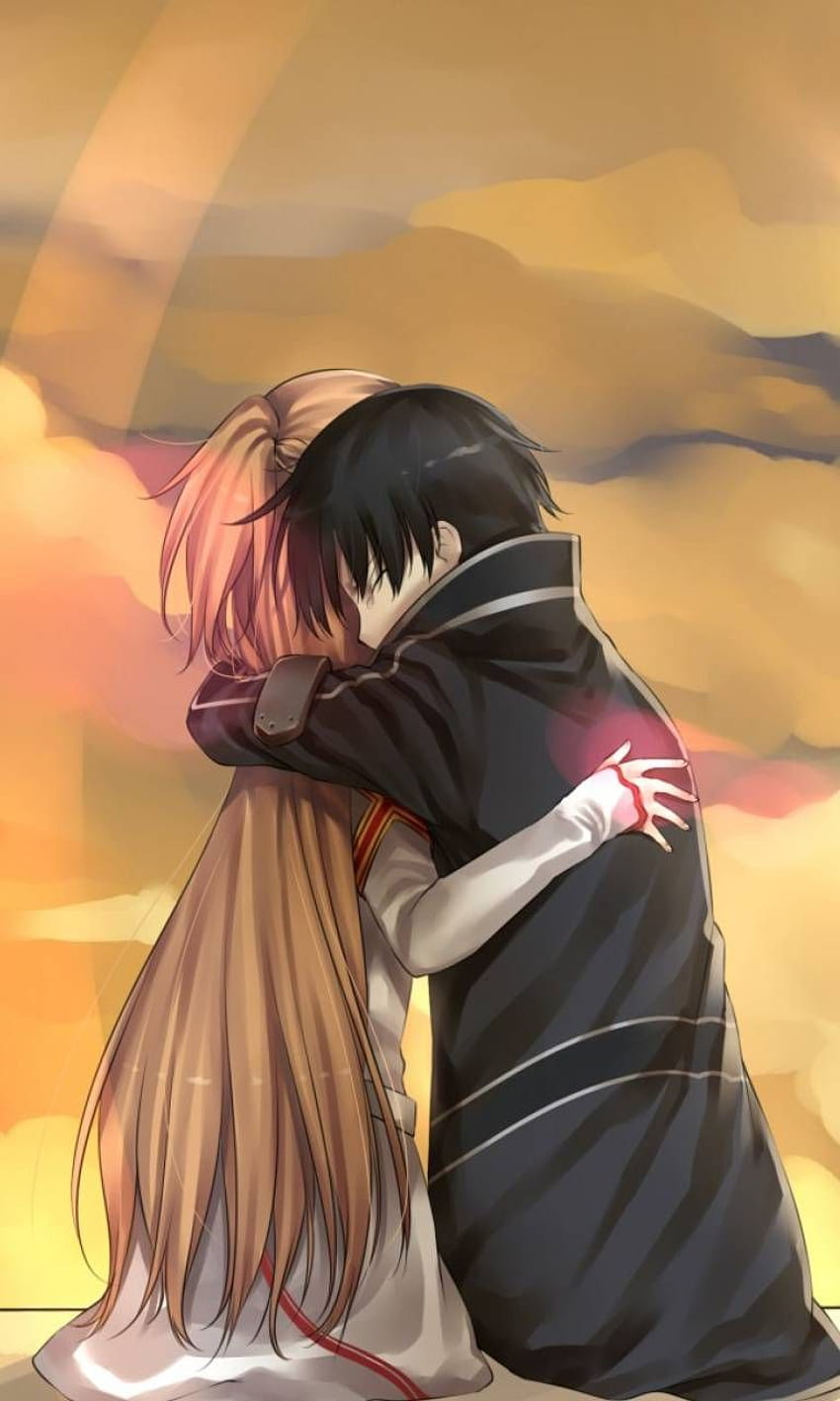 sword art online wallpaper kirito and asuna hug