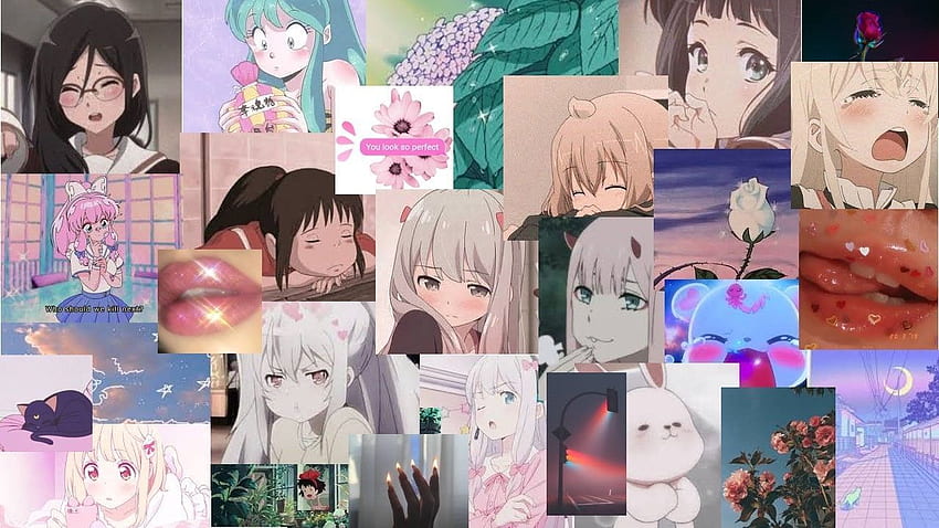 Tablero de anime estético en 2021. Computadora de anime, Kawaii, Anime estético, Lindo collage de anime fondo de pantalla