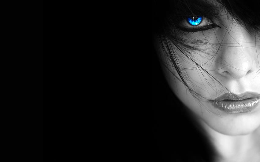 Section II - Black and White. Black , Eyes , Black, Black and White Face HD wallpaper