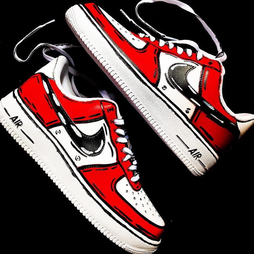 Red Air Force Shoes, Custom Shoes HD phone wallpaper